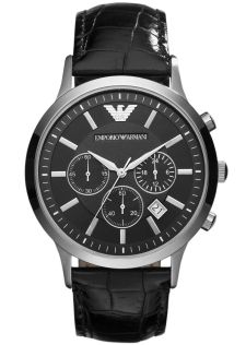 AR2447 Klassisk herreur med læderrem fra Armani - Emporio Armani AR2447