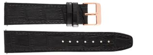 IHS1004 20mm Leather Strap Black Croco Rosegoldfarvet IHS1004