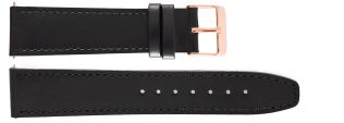 IHS1009 20mm Leather Strap Black Rosegoldfarvet IHS1009