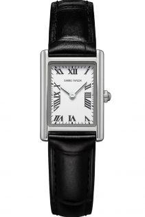 CTW1802 Carrie Taylor Petite Rectangular Black Leather 19mm