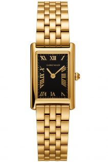 CTW1804 Carrie Taylor Petite Golden Rectangular Black Dial 19mm