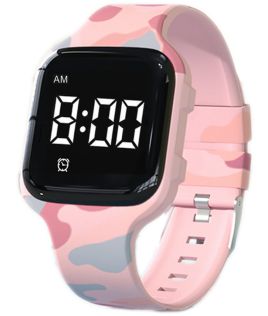 FIBEX15V10 Børneur med vibration i pink camo | FIBEX15V10