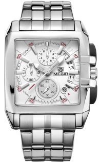 MS2018G-7 Megir Bold Steel White Chronograph 2018