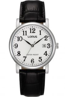RG835CX5 Lorus Mens White Dial Black Leather 38mm