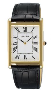 SWR104P1 Seiko Mens Golden Roman Rectangular Sapphire 27mm SWR104P1
