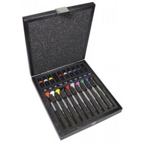 218396 Bergeon 30081-A10 Assortment of Screwdrivers in Wooden Box with Spare Blades Ø 0.5 - 3mm 218396