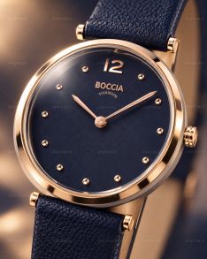 3349-02 Boccia Ladies Rosegolden Titanium Blue Sapphire 30mm