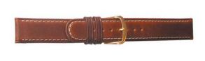 6151318G Falkenlund Deluxe Beco Watch Strap Sattelleder Brown Calf Leather 18mm Gold Plated Buckle 6151318G