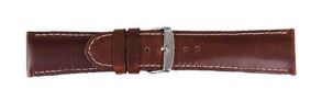 6303732S Falkenlund Deluxe Beco 32mm Watch Strap Chrono XL Brown with Silver Buckle 6303732S