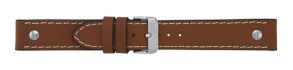 6313724S Falkenlund Deluxe Beco 24mm Watch Strap Chrono Matt Brown Silver Buckle 6313724S
