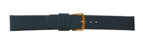 685120G Falkenlund Deluxe Beco Watch Strap Black Calf Leather 20mm Gold Plated Buckle 685120G