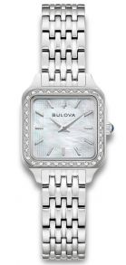 96R256 Bulova Lady Square Mother-of-Pearl Sapphire 23mm