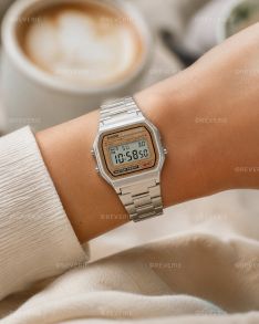 A158WEA-9EF Casio Classic Retro Sølvfarvet/Guldfarvet - A158WEA-9EF
