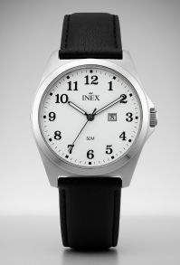 A69495-S0A Inex Classic Mens 39mm Black Leather