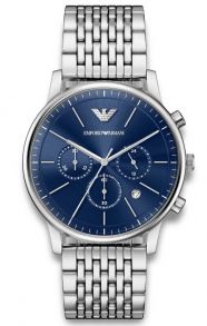 AR11771 Emporio Mens Steel Blue Presidential Chrono 42mm