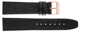 IHS1004 20mm Leather Strap Black Croco Rosegoldfarvet IHS1004