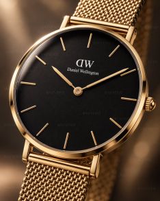 ADW00100347 Daniel Wellington Ladies Golden Black Mesh 32mm