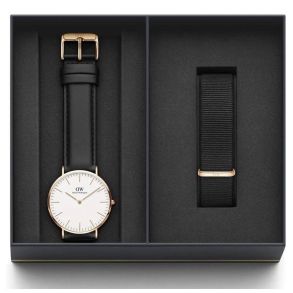 ADW00500002 Daniel Wellington Classic Sheffield Rosegoldfarvet 40mm & Classic Cornwall Nato Strap DW00500002