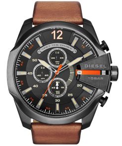 DZ4343 Diesel Mega Chief Chrono Gunmetal Brown Leather DZ4343 - RIP