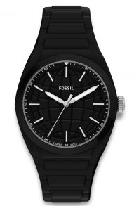 FS6175 Fossil Mens Black Silicone 42mm