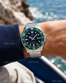 MDV-107D-3AVEF Casio Mens Steel 200m Diver Green Anti-reverse Bezel 46mm