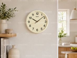 QHA019C Seiko Cream Wall Clock Quiet Sweep Second Hand 30x5cm