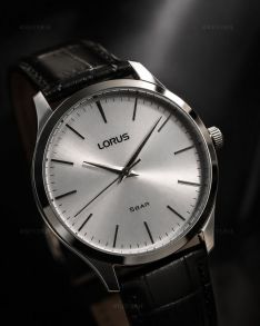RRX73HX9 Lorus Mens Steel Black Leather 40mm