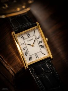 SWR104P1 Seiko Mens Golden Roman Rectangular Sapphire 27mm