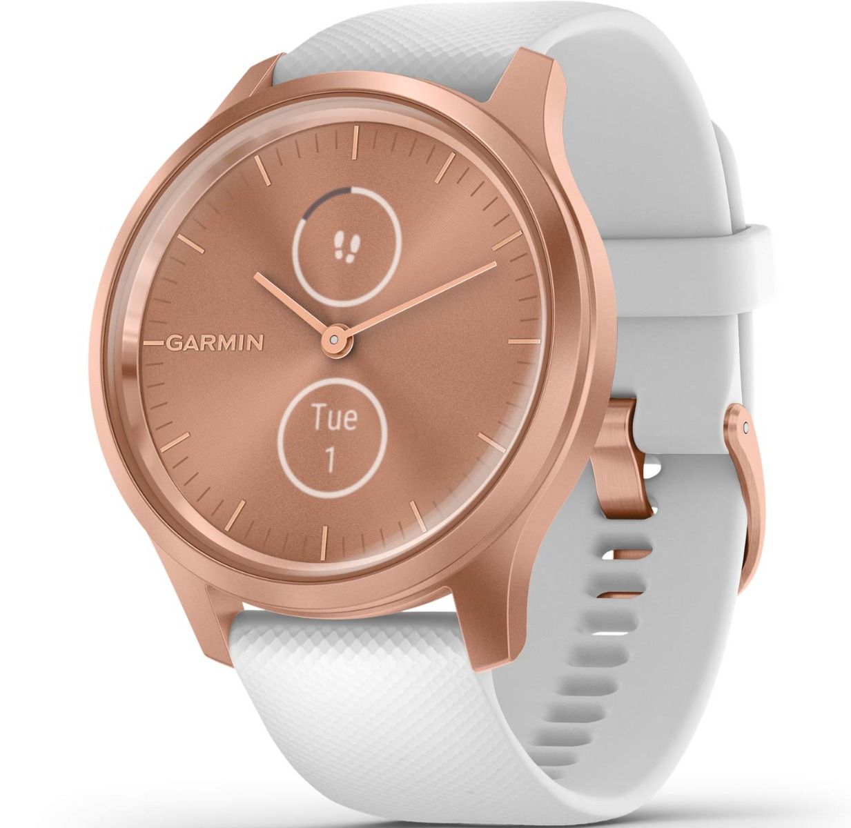 Garmin Vívomove Style Rose Gold Aluminum Case with White Silicone Band  010-02240-00 010-02240-00