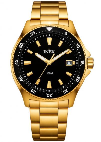Inex Mens 100m Golden Black 38mm