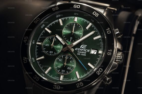 Casio Edifice Green Steel Chronograph 43mm