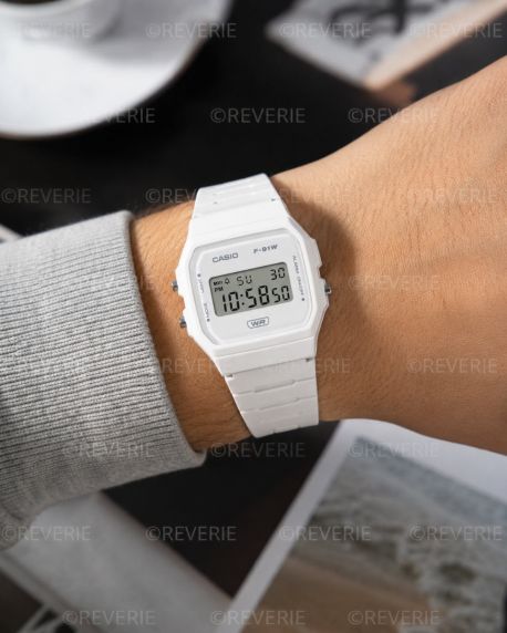 Casio White Digital Unisex 35mm